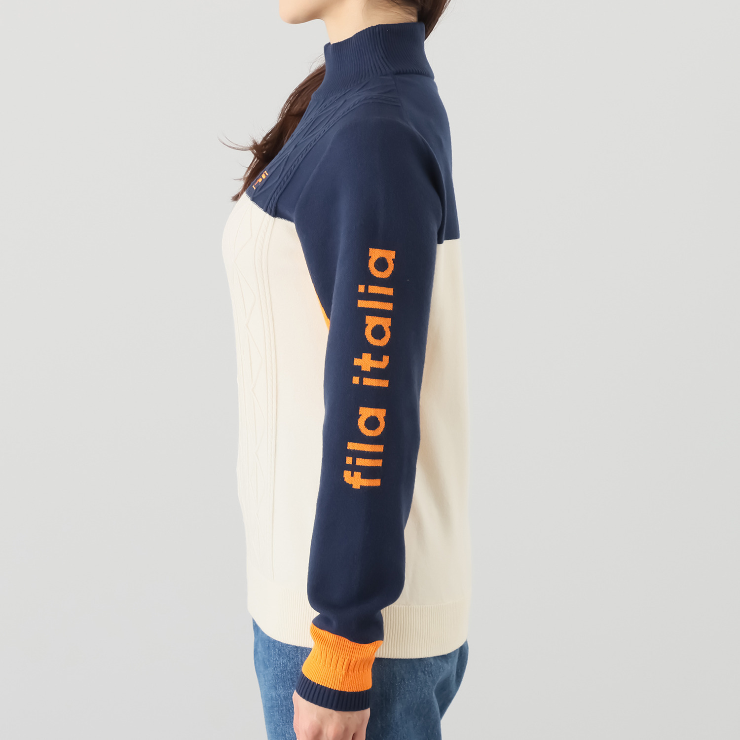 フィラ ブロック切替 モックネックセーター