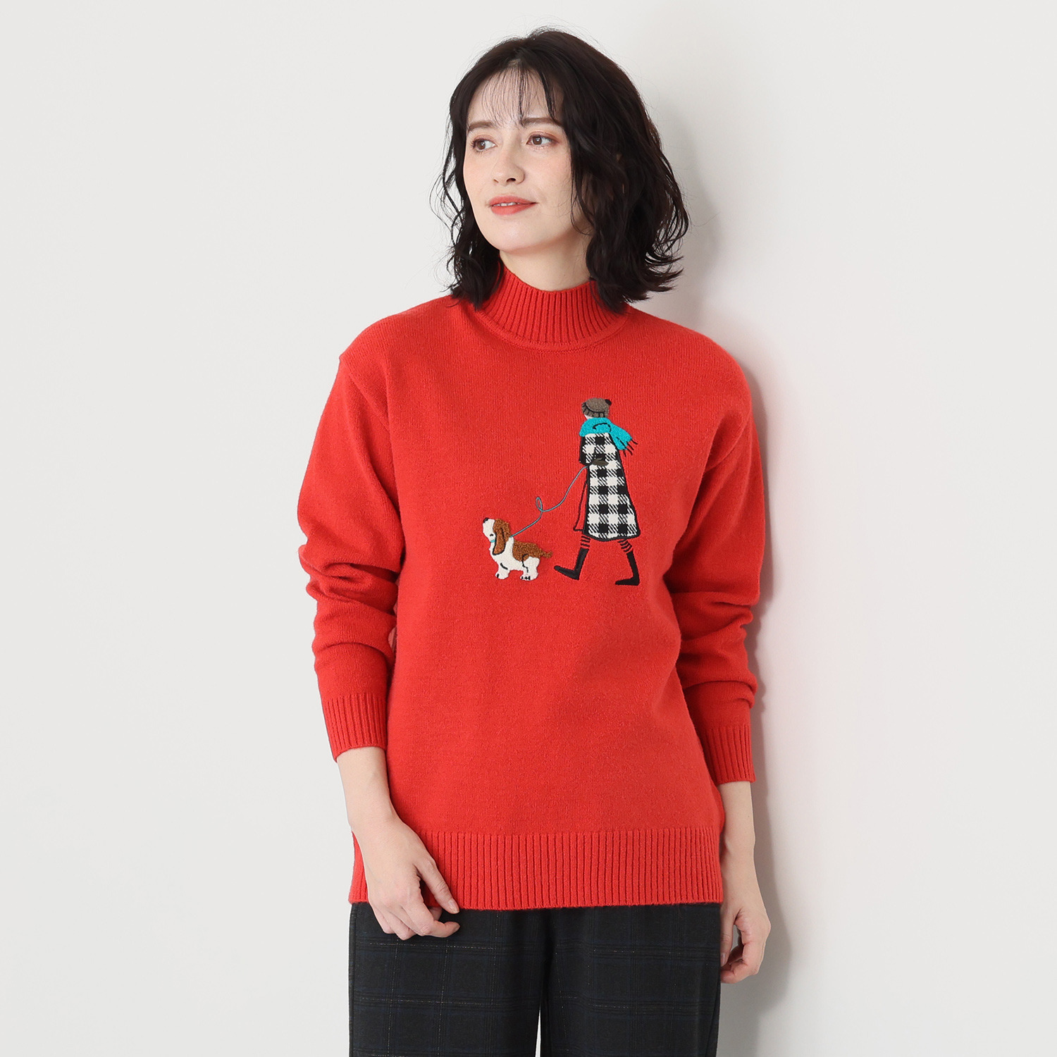 ハッシュパピー お散歩パピー アップリケセーター