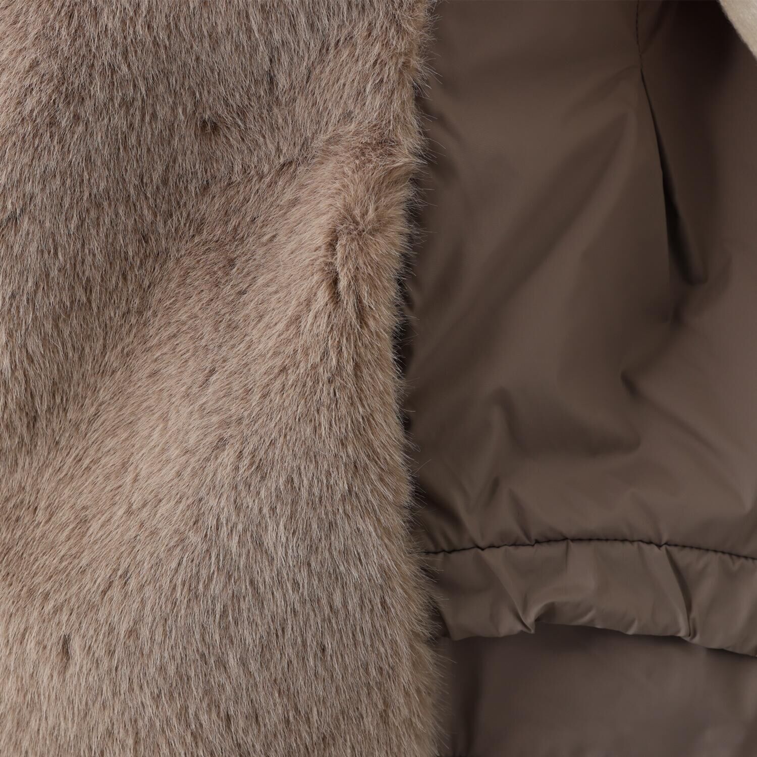 ハッシュパピー フェイクファー切替 中わたベスト