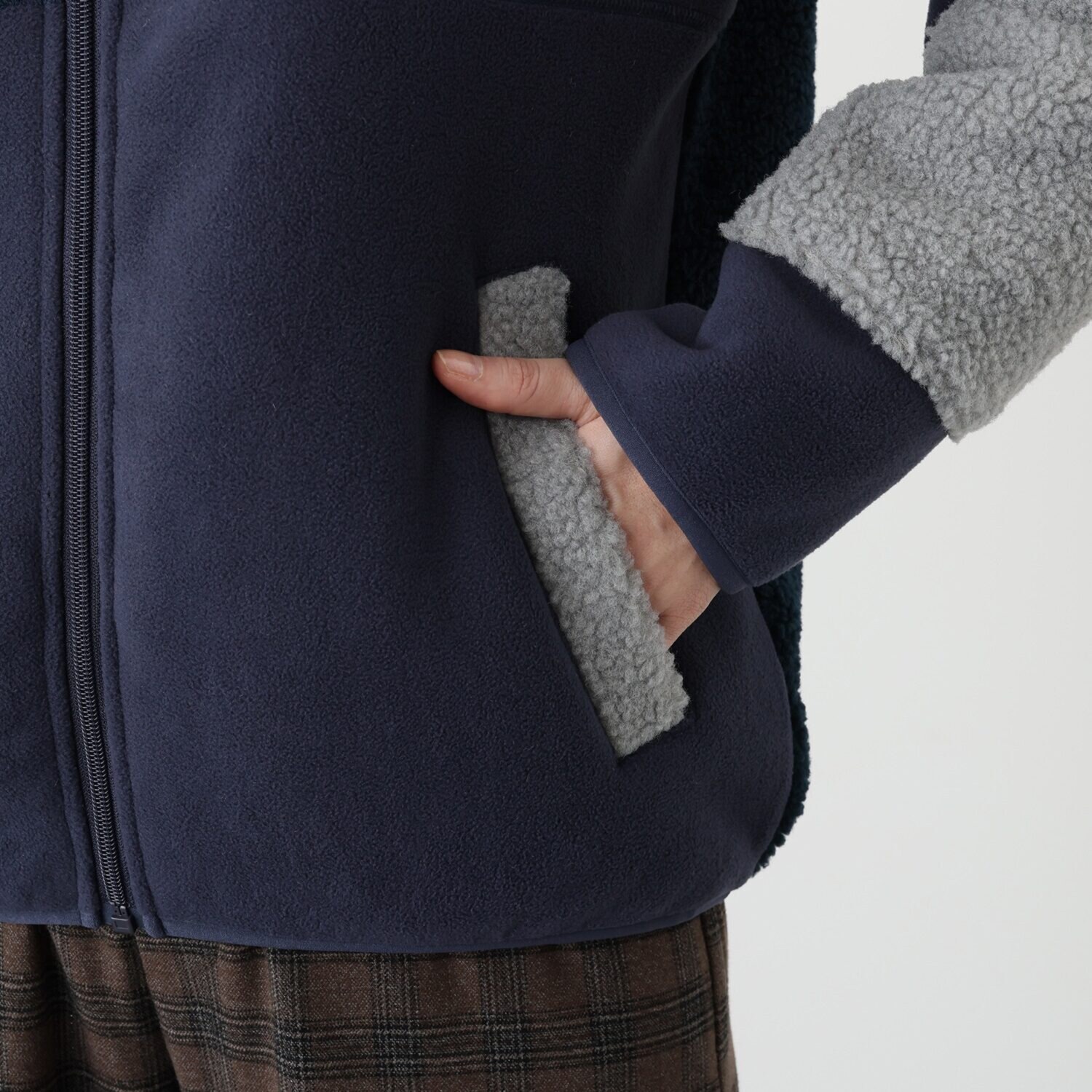 ハッシュパピー 異素材切替 ボアアクセント ジャケット