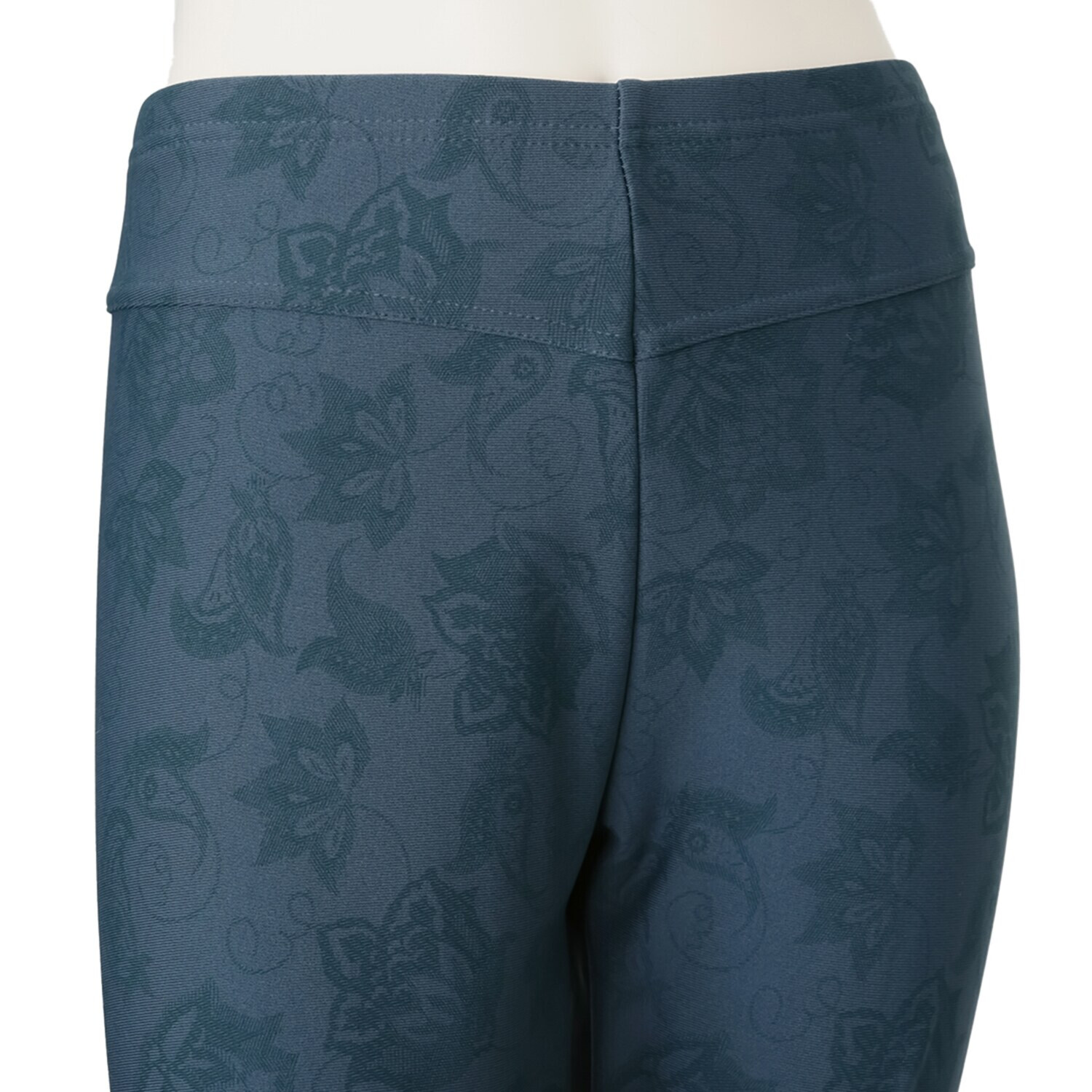 ダイア　アロー ジャガード風バラ柄 裏深フリース レギンスパンツ