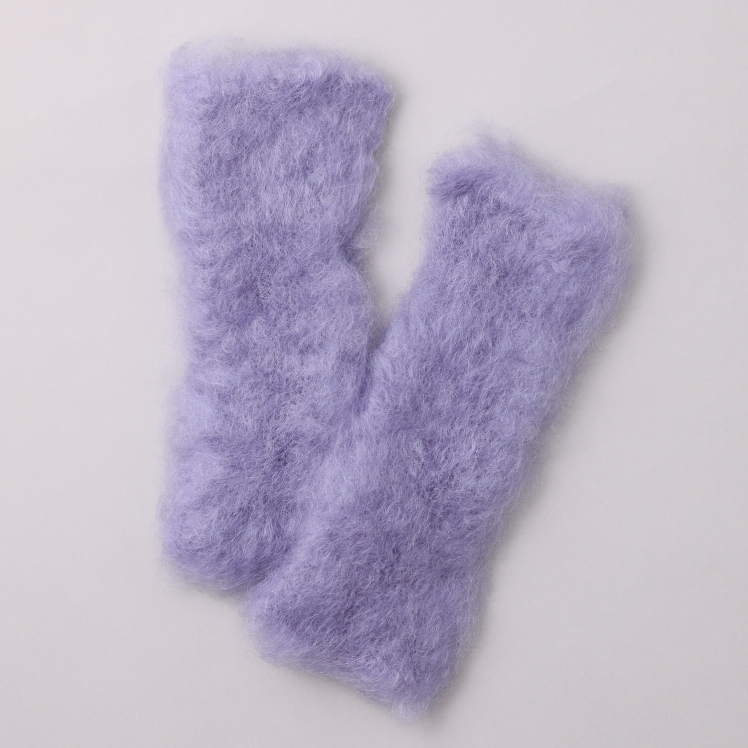 アデルズ　モヘヤ 南アフリカ製 キッドモヘヤ混 ふわふわエアリー 指出しミトン ＜プレーン＞