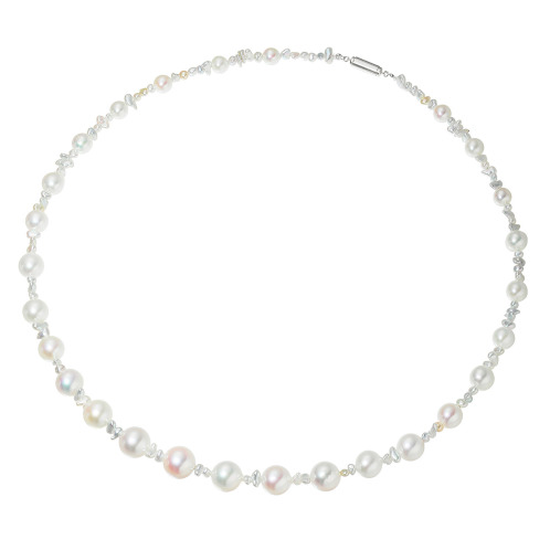 ペルラジオーネ　国産無調色越物　アコヤバロックパール＆　国産無調色　アコヤケシパール　マグネットネックレス　