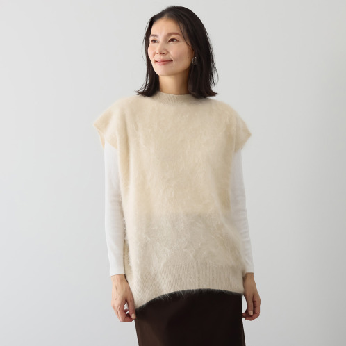 カシミコ 日本製 カシミヤ100% ファー加工ベスト カシミコ 日本製 カシミヤ100% ファー加工ベスト