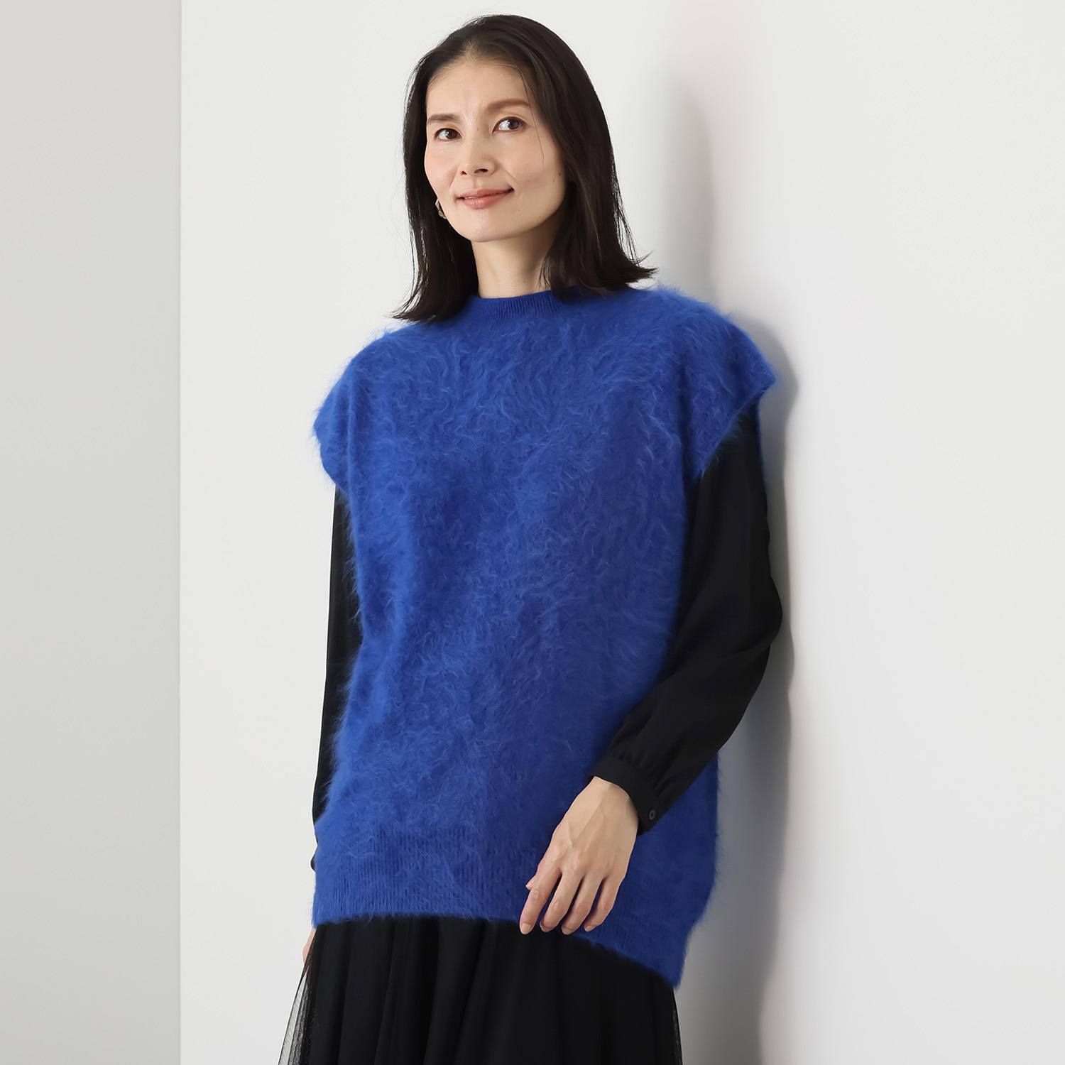 カシミコ 日本製 カシミヤ１００％ ファー加工ベスト