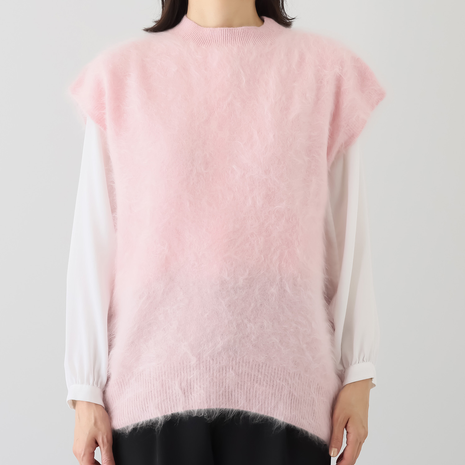 カシミコ 日本製 カシミヤ１００％ ファー加工ベスト