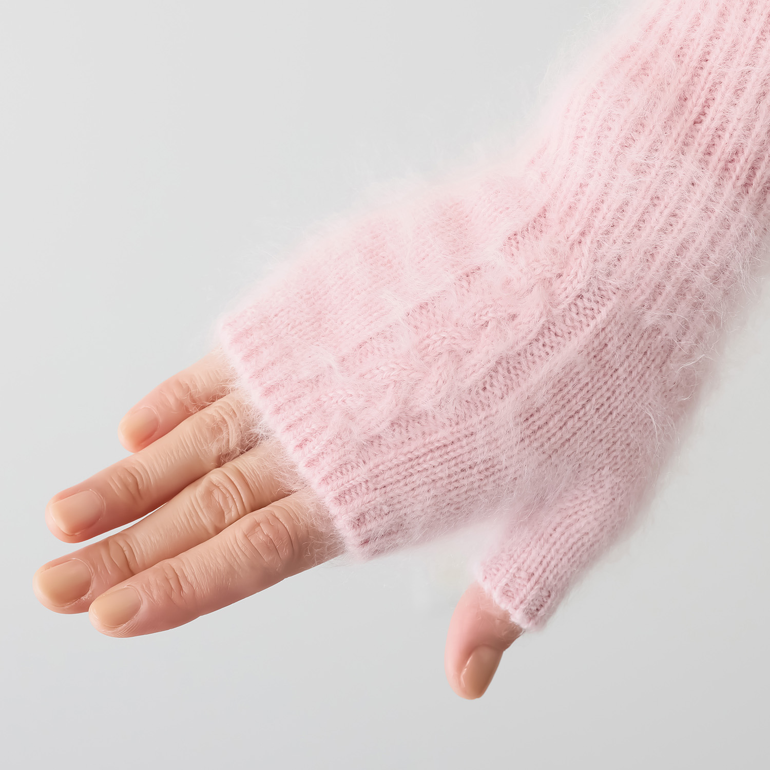 カシミコ 日本製 カシミヤ１００％ ファー加工手袋