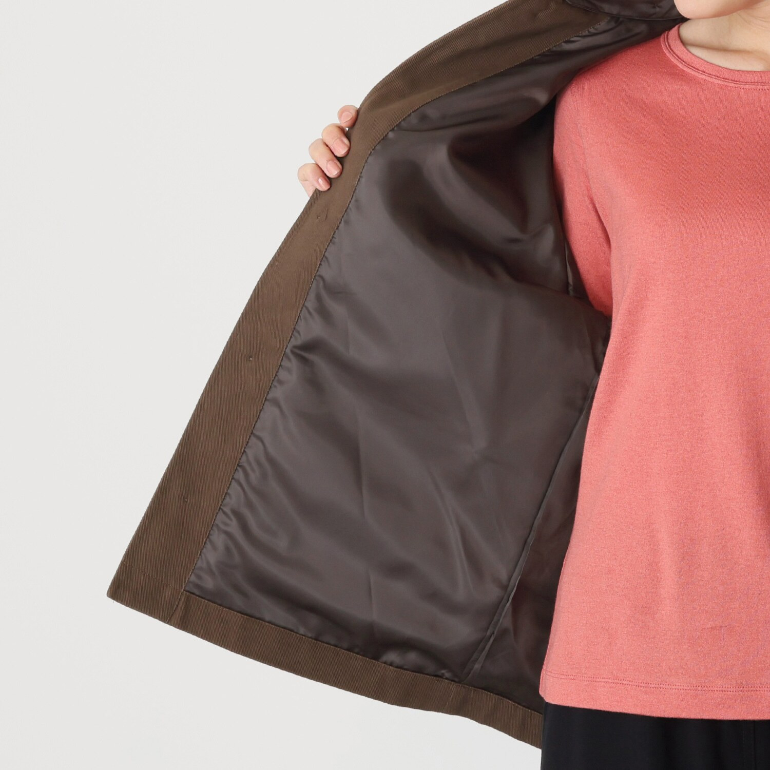 シャビージェンティール フェイクファー付 カジュアル カバーオールジャケット