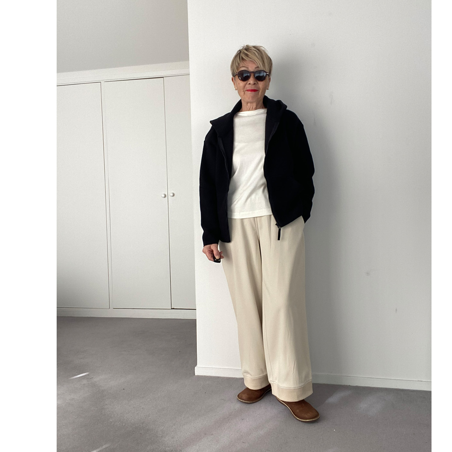 シャビージェンティール 両面起毛裏毛 カンガルーポケット付 フロントジップアップ パーカー