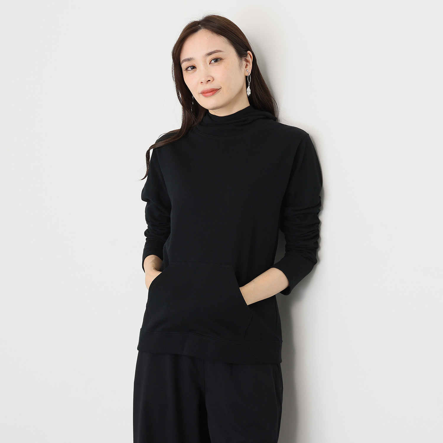 シャビージェンティール ガーゼ調裏毛 カンガルーポケット付 ひもなし フーディープルオーバー