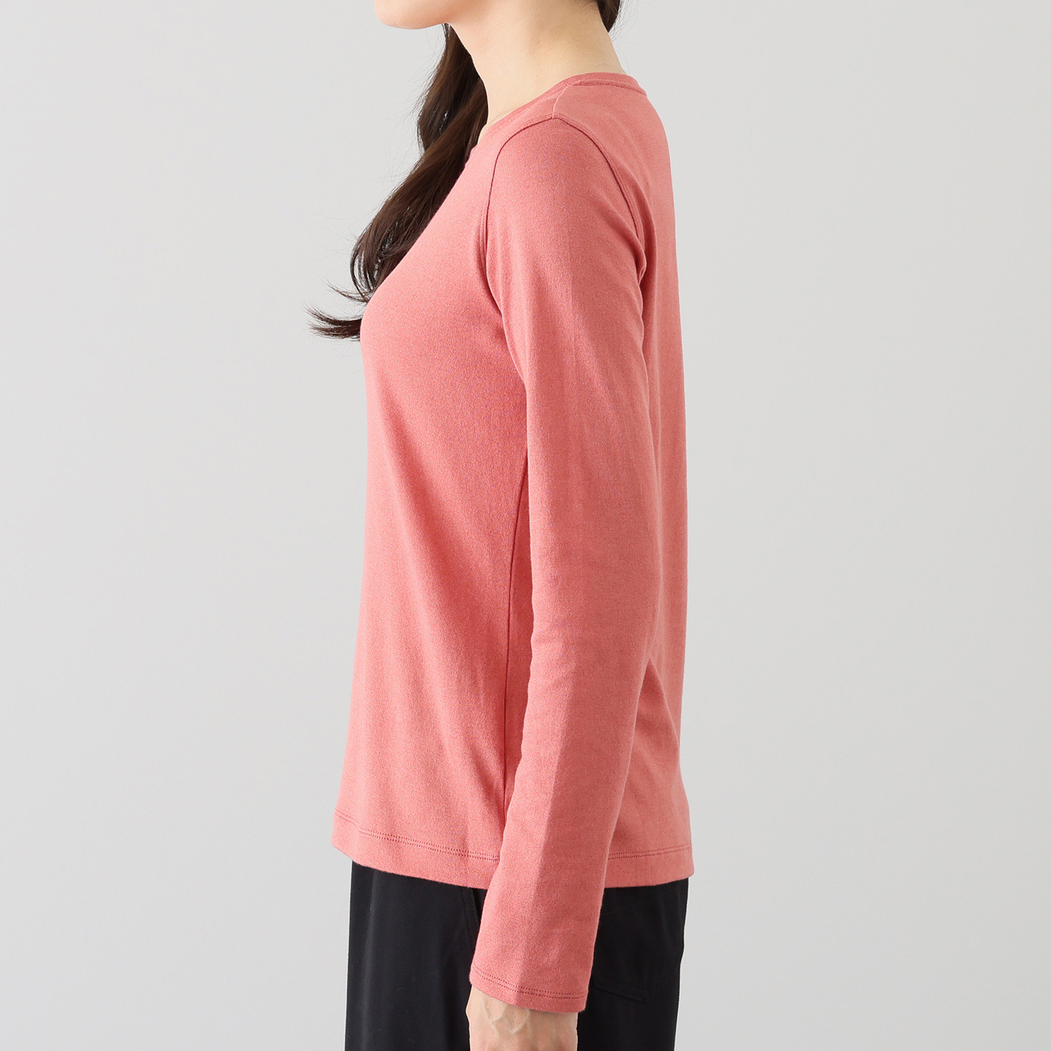 シャビージェンティール コットンカシミヤ ラウンドネック ベーシックプルオーバー