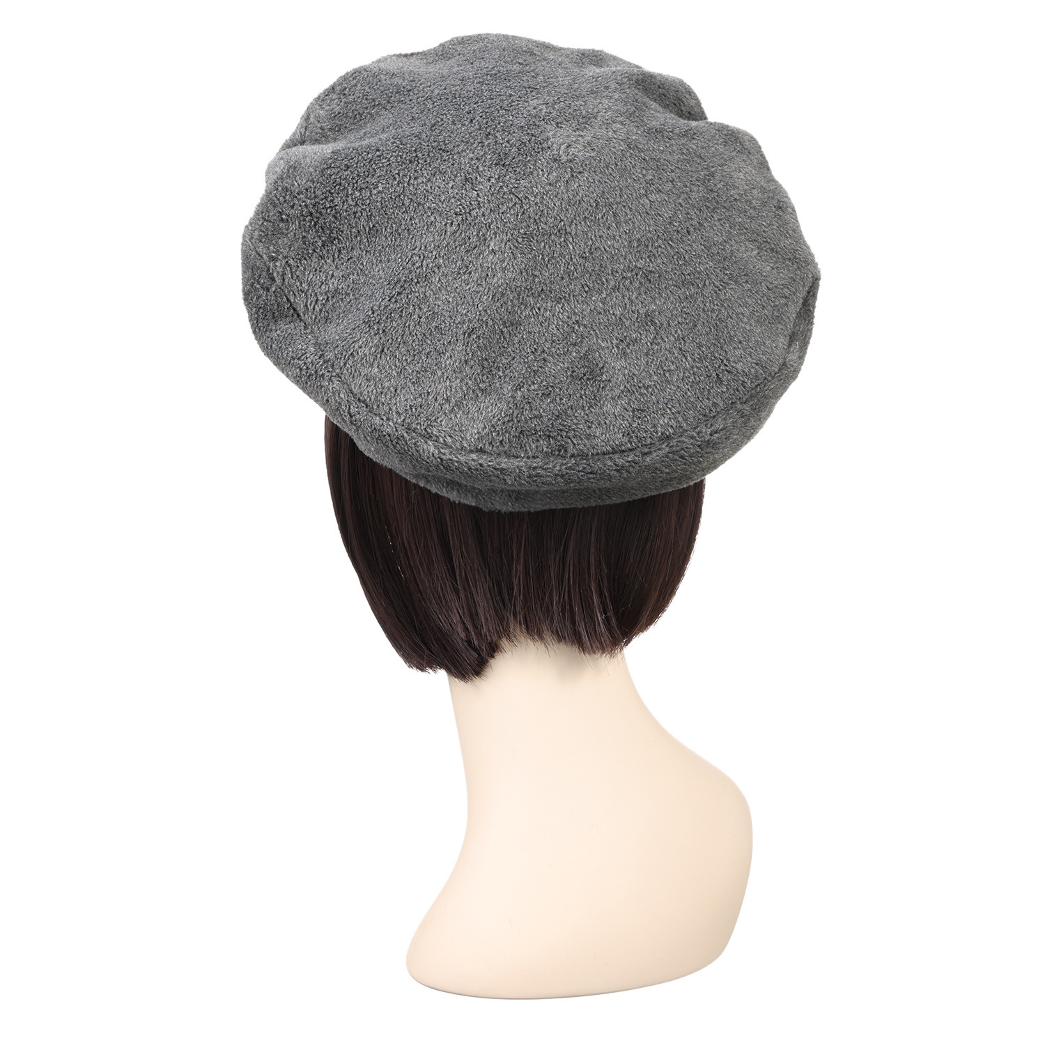 グローブデポ ストレッチベロア生地 指出る手袋とベレー帽＆ ショートマフラー ３点セット