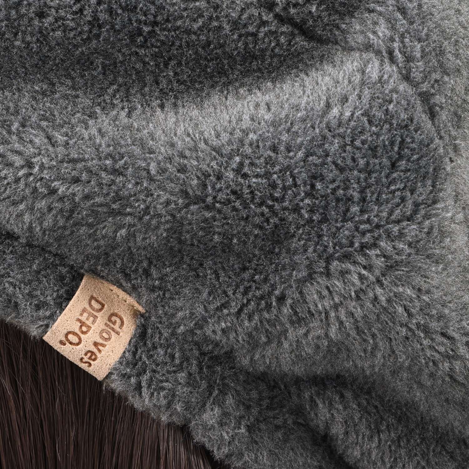 グローブデポ ストレッチベロア生地 指出る手袋とベレー帽＆ ショートマフラー ３点セット