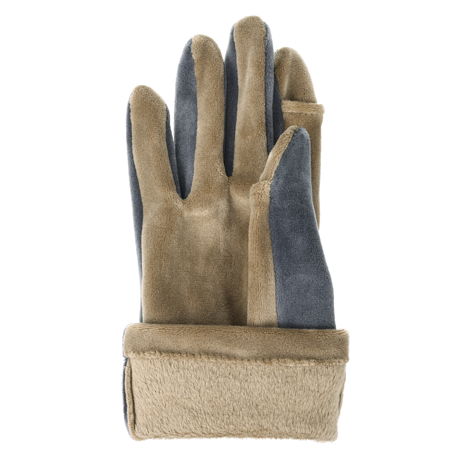 グローブデポ ストレッチベロア生地 指出る手袋とベレー帽＆ ショートマフラー ３点セット