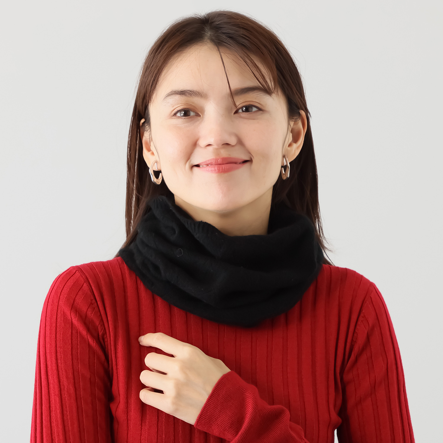 ティエドゥール 内モンゴル産 アルバスカシミヤ１００％ タック柄ふんわりスヌード