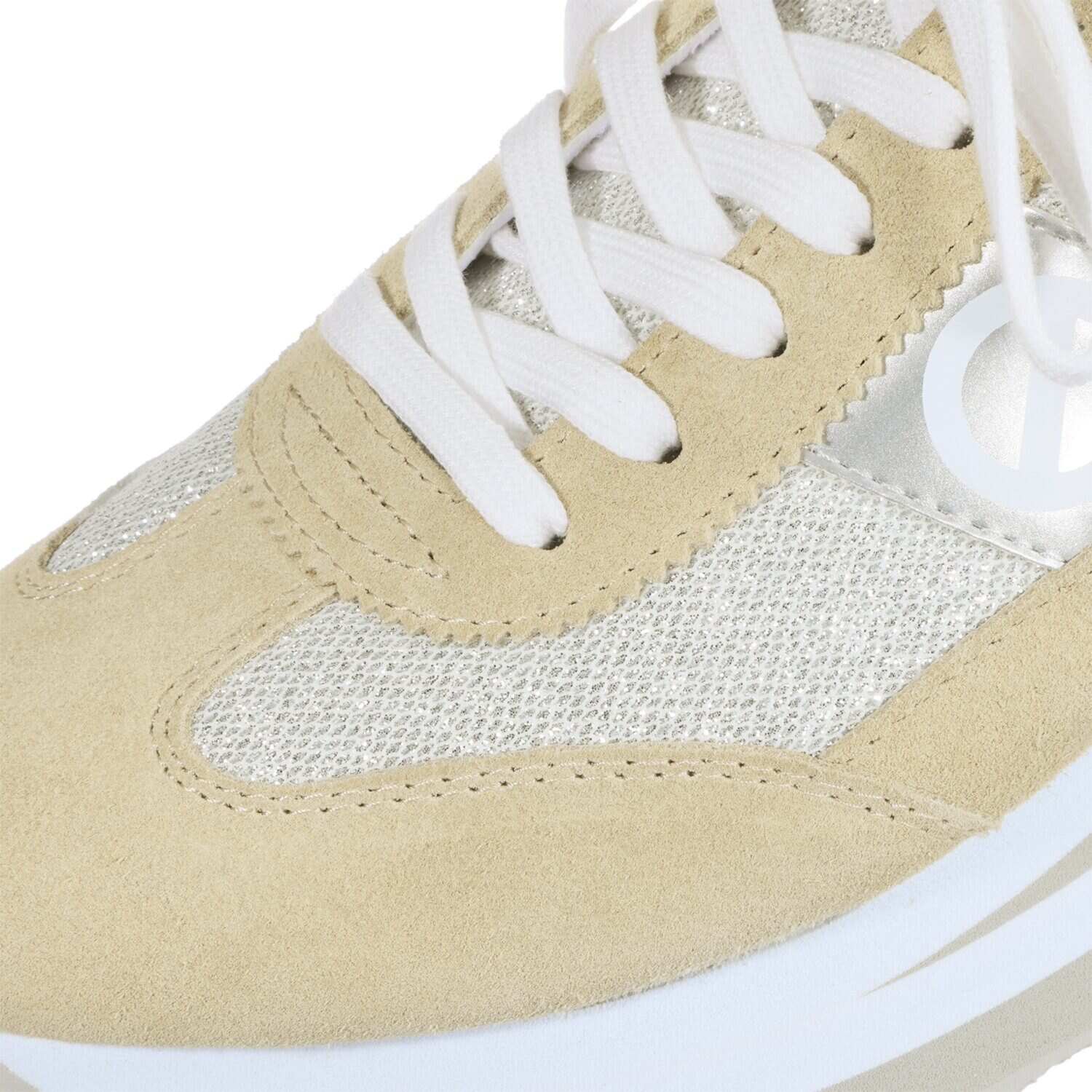 ノーネーム 牛革コンビ 軽量厚底スニーカー “フレックスジョガー”