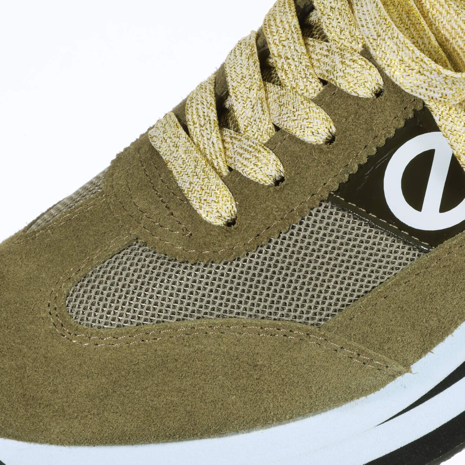 ノーネーム 牛革コンビ 軽量厚底スニーカー “フレックスジョガー”