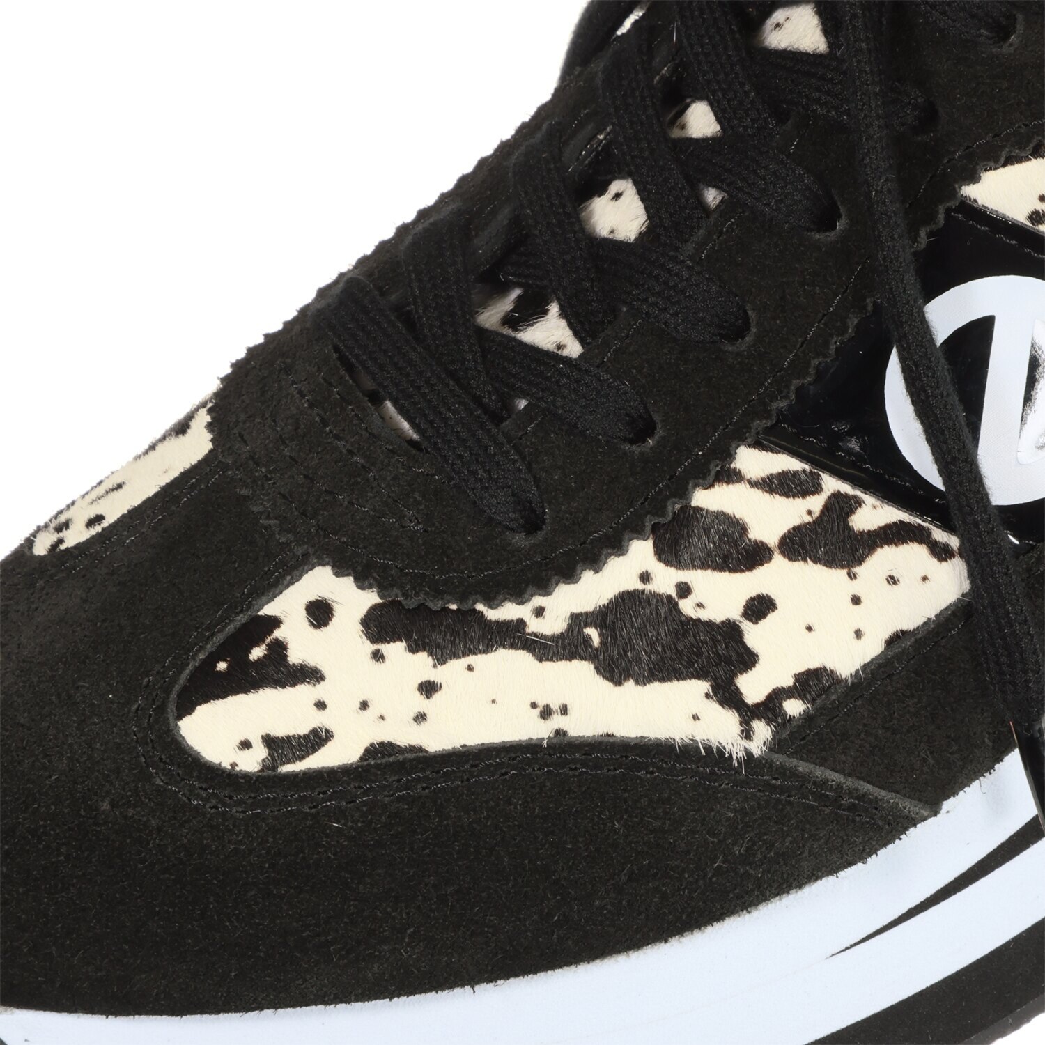 ノーネーム 牛革コンビ 軽量厚底スニーカー “フレックスジョガー”