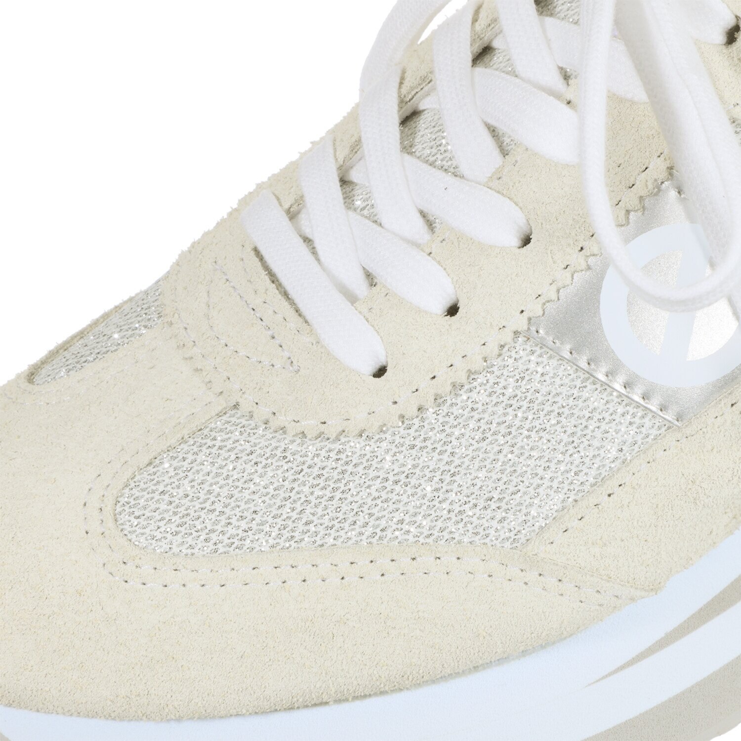 ノーネーム 牛革コンビ 軽量厚底スニーカー “フレックスジョガー”