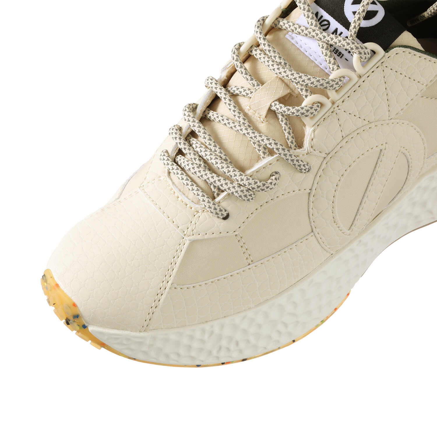 ノーネーム クロコダイル型押しコンビ スニーカー “カーターランナー”