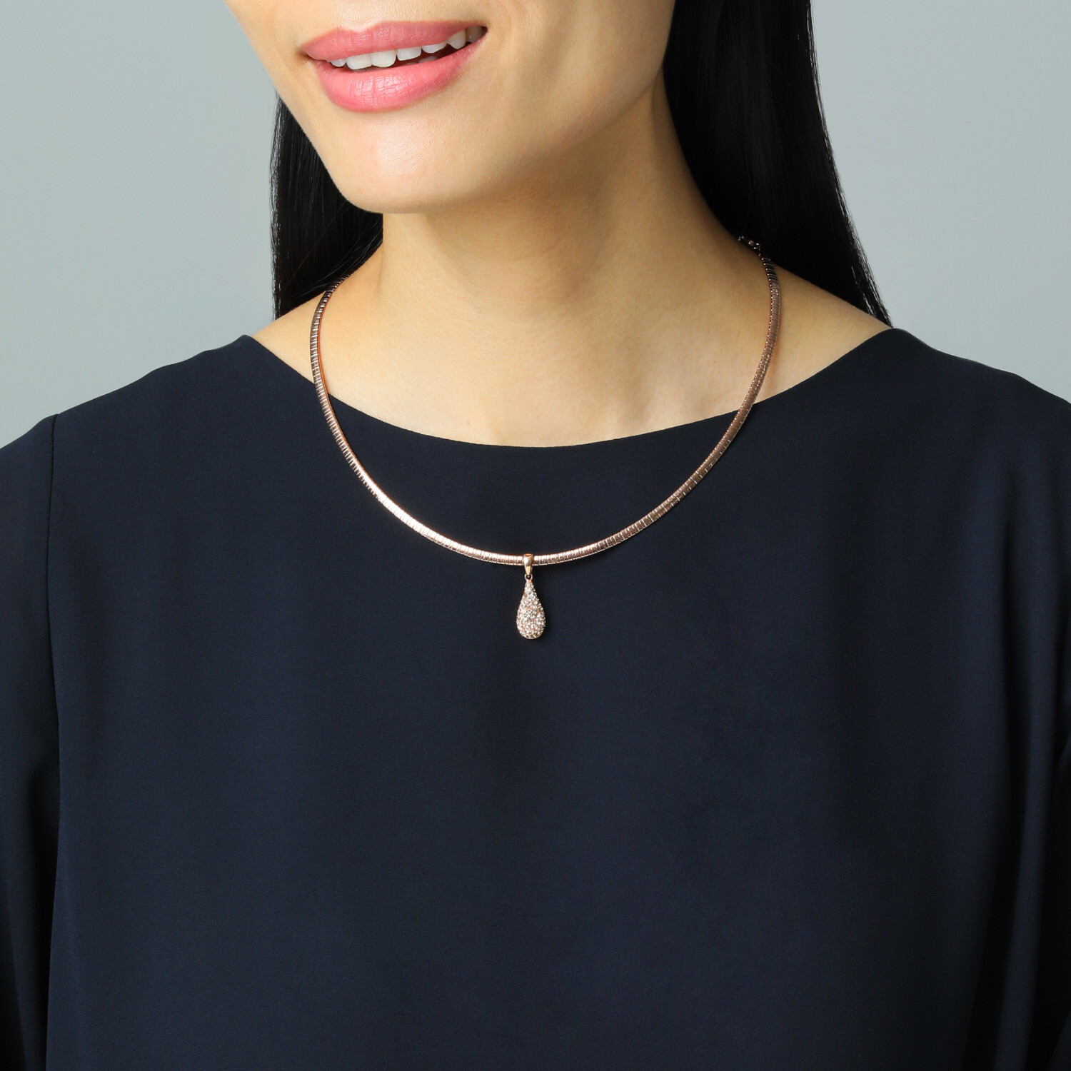 エービーステン ステンレス フェミニンチョーカー＆ ロングペンダント＆ マグネットアジャスター セット