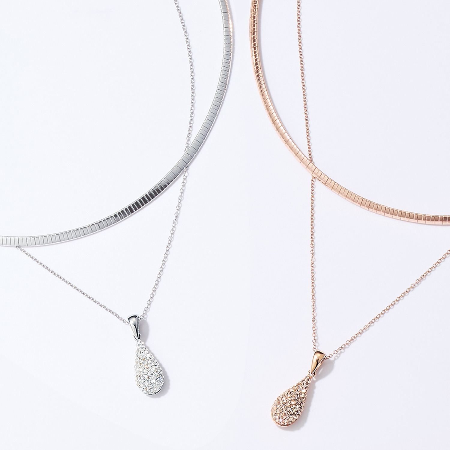 エービーステン ステンレス フェミニンチョーカー＆ ロングペンダント＆ マグネットアジャスター セット