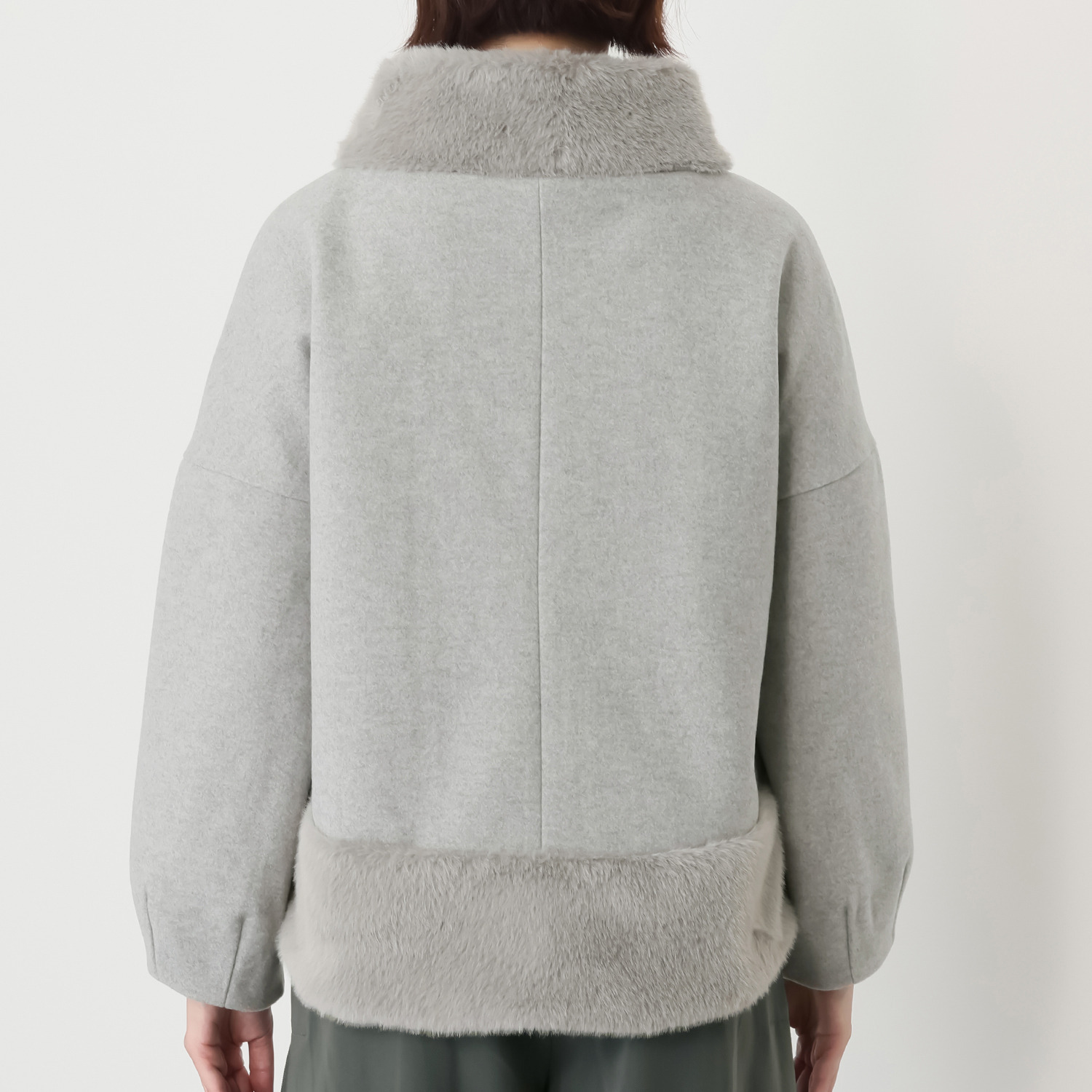 ラヴィーコンフォート ミンク調エコファー＆ ウールライクフラノＭＩＸ エレガントでガーリーな ジャケット