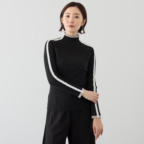 ラヴィーコンフォート 吸湿発熱 ラメ&配色ポイント 冬の定番 リブニット ハイネックプルオーバー ラヴィーコンフォート 吸湿発熱 ラメ&配色ポイント 冬の定番 リブニット ハイネックプルオーバー