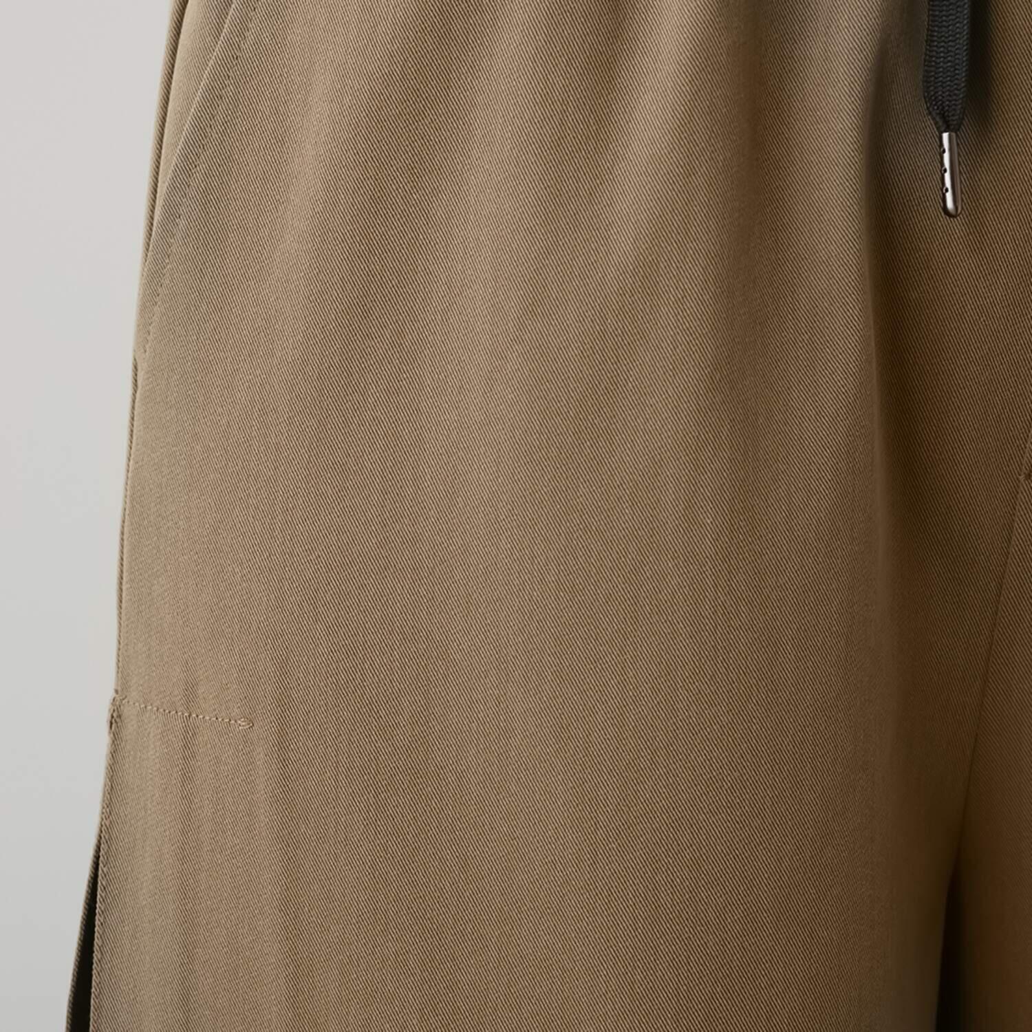 ラヴィーコンフォート サイドバイカラー アクセント ストレッチフレアーパンツ