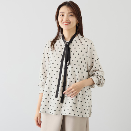 エル ステュディオ 配色ボウタイ付 ブラウス エル ステュディオ 配色ボウタイ付 ブラウス