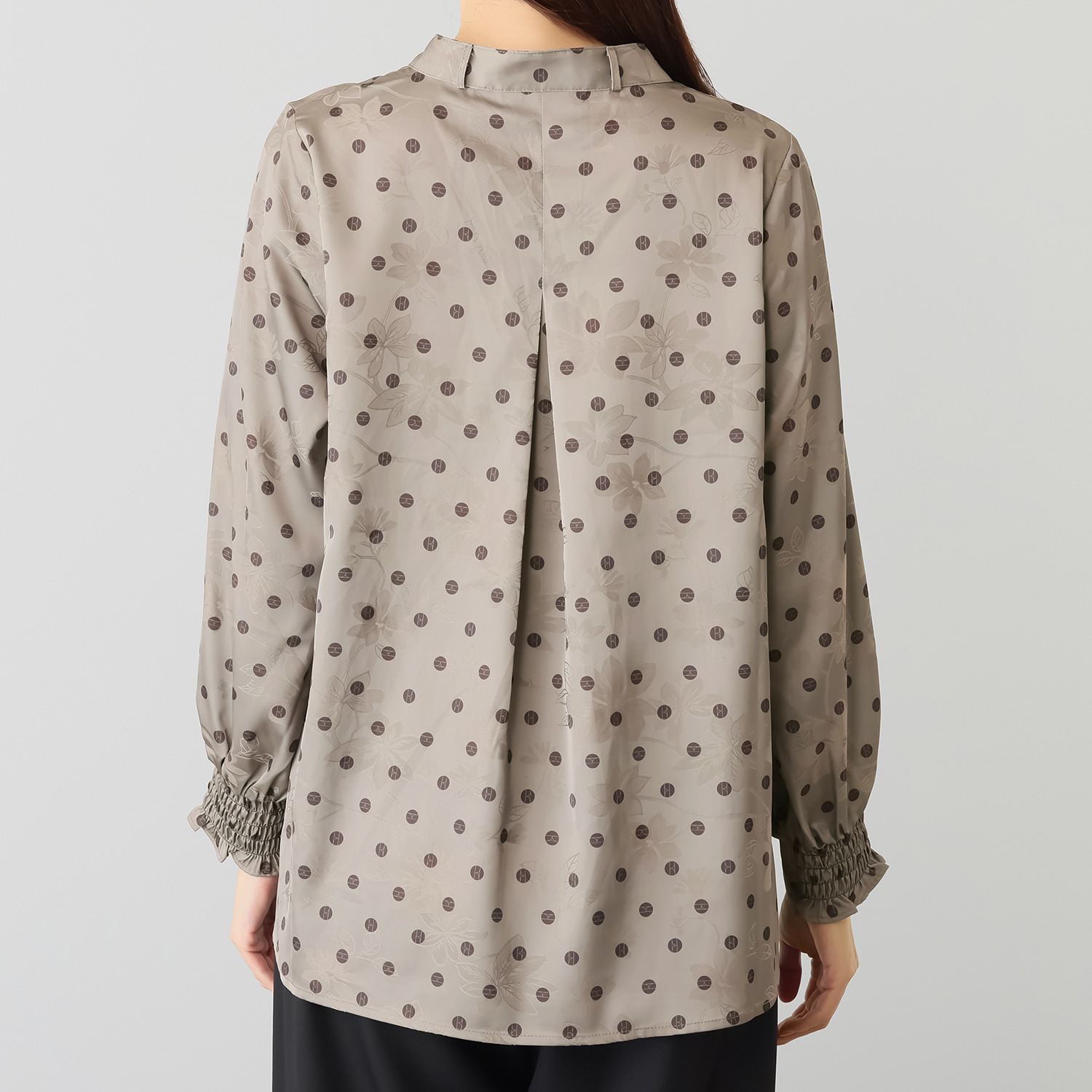 エル　ステュディオ 配色ボウタイ付 ブラウス