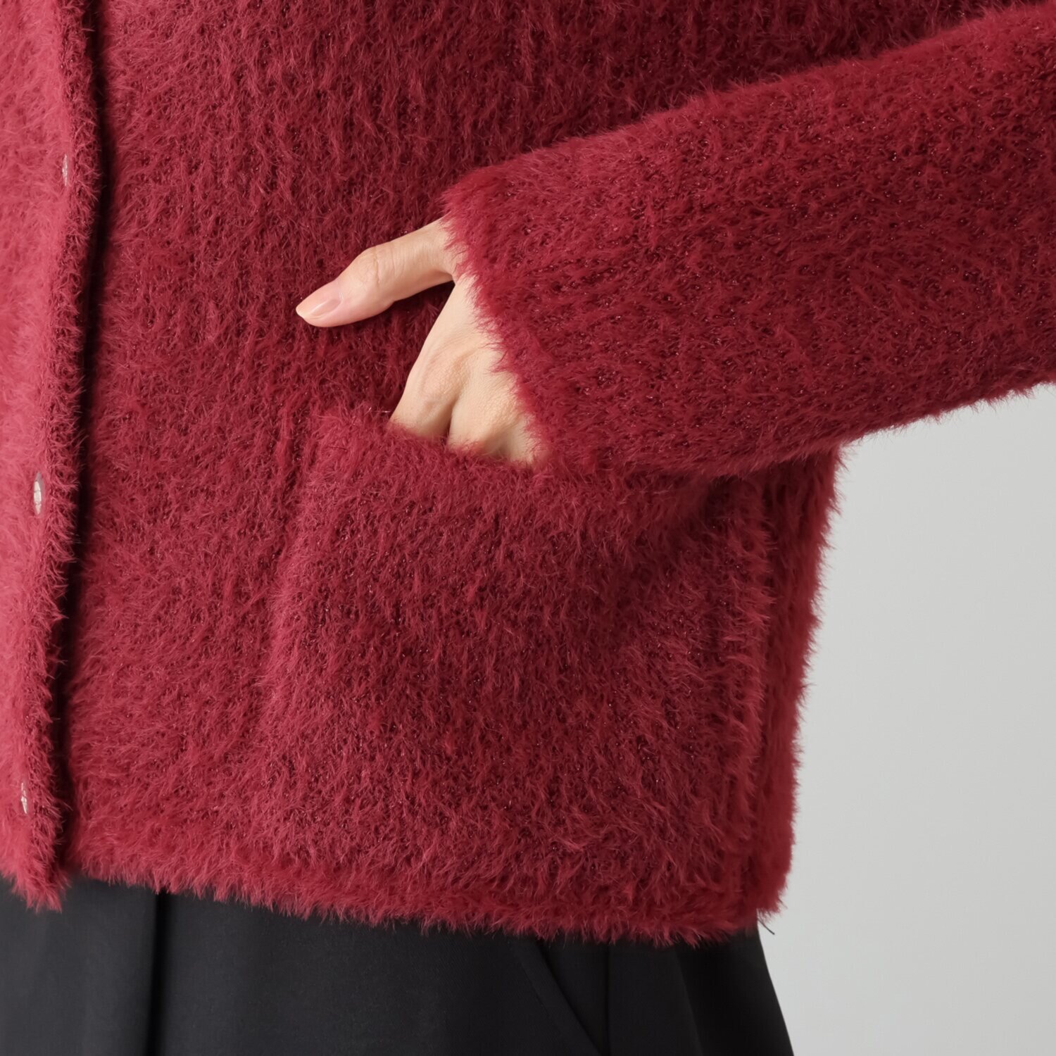 エル　ステュディオ ノーカラーデザイン ニットジャケット