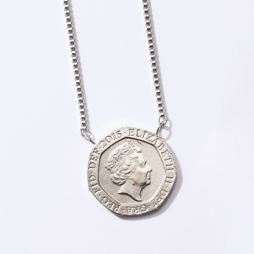 ワールドコインズ イギリス20ペンスコイン エリザベス女王デザイン チェーンネックレス ワールドコインズ イギリス20ペンスコイン エリザベス女王デザイン チェーンネックレス