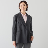 ポルトゥヴィーダ ウォッシャブル ウール混 ダブルジャケット