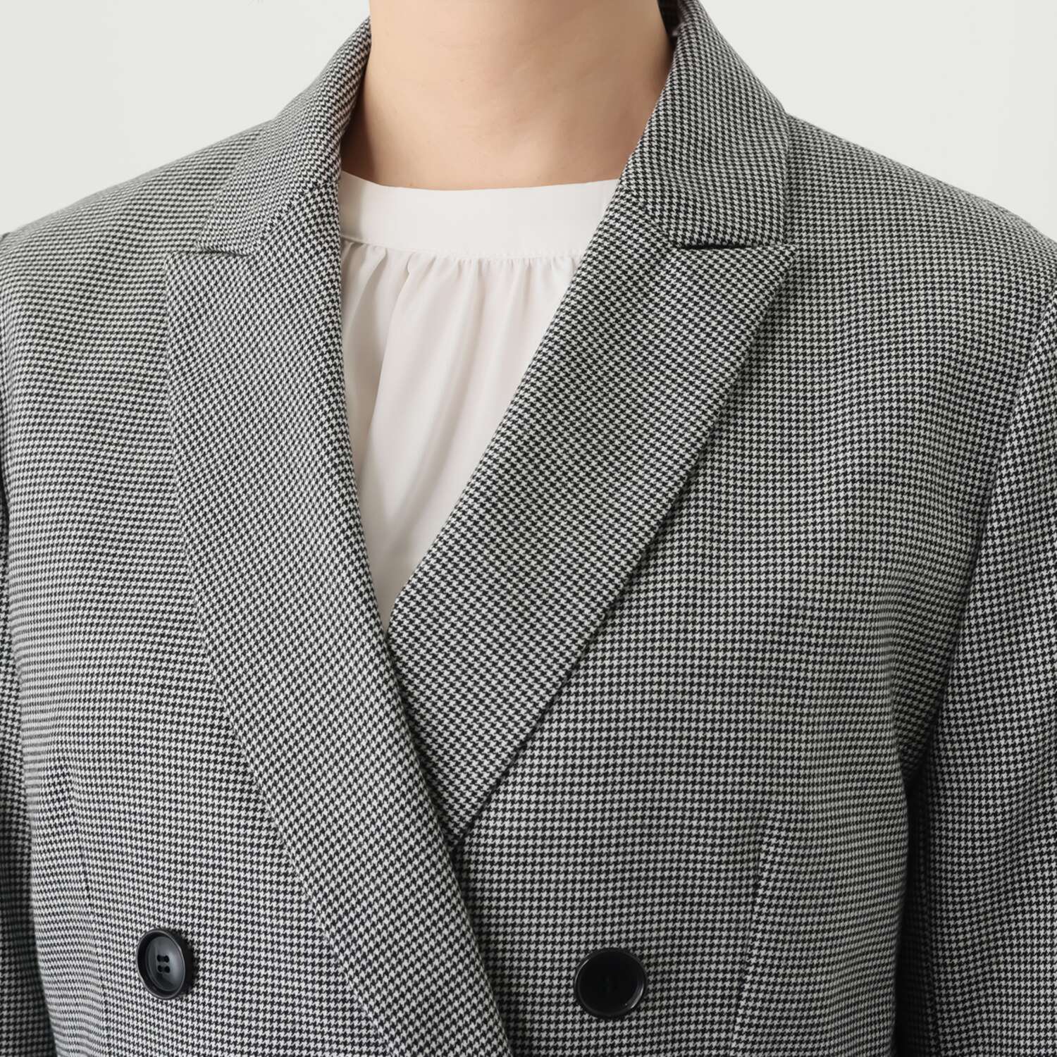 ポルトゥヴィーダ ウォッシャブル ウール混 ダブルジャケット