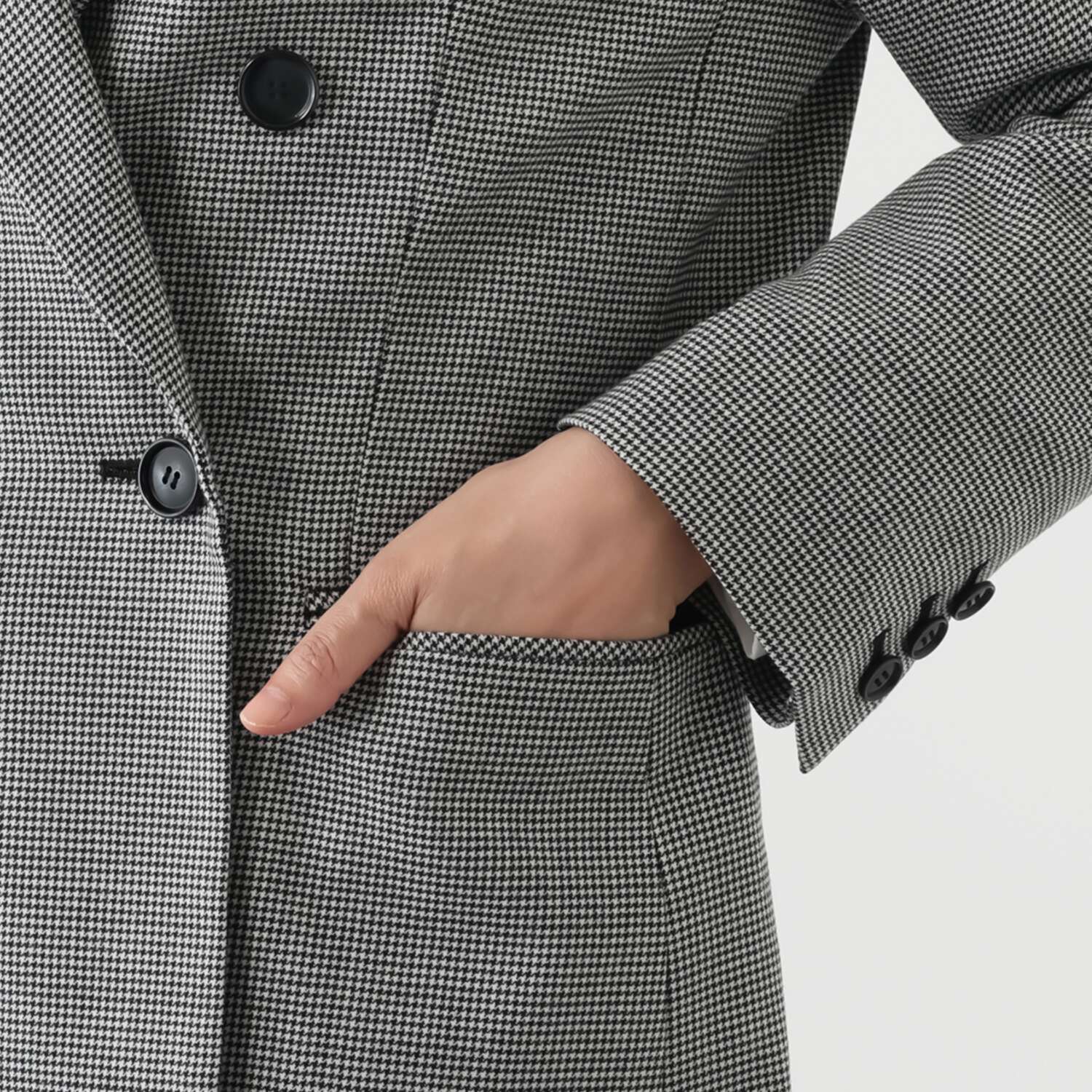 ポルトゥヴィーダ ウォッシャブル ウール混 ダブルジャケット