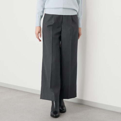 【11月6日まで】ポルトゥヴィーダ ウォッシャブル ウール混 タックワイドパンツ 【11月6日まで】ポルトゥヴィーダ ウォッシャブル ウール混 タックワイドパンツ
