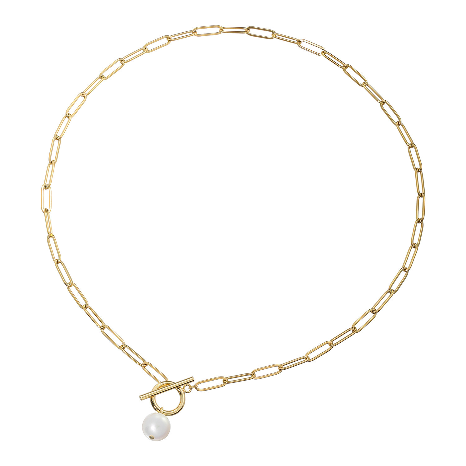 プレミアムパール 泉州の職人技 ステンレス １０ｍｍＵＰ　貝パール スタイリッシュ チェーンネックレス