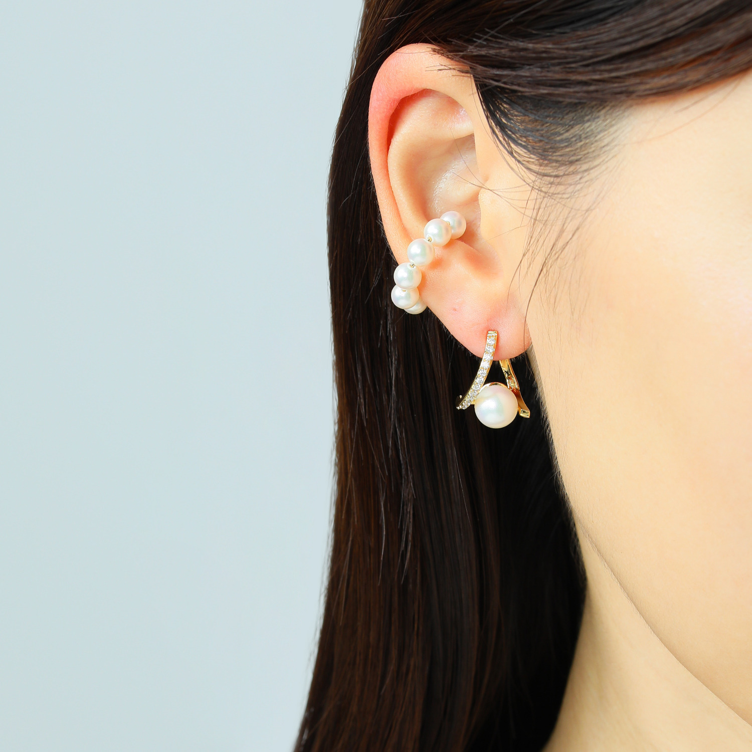 プレミアムパール 泉州の職人技 貝パール＆ＣＺ セレニティーピアス