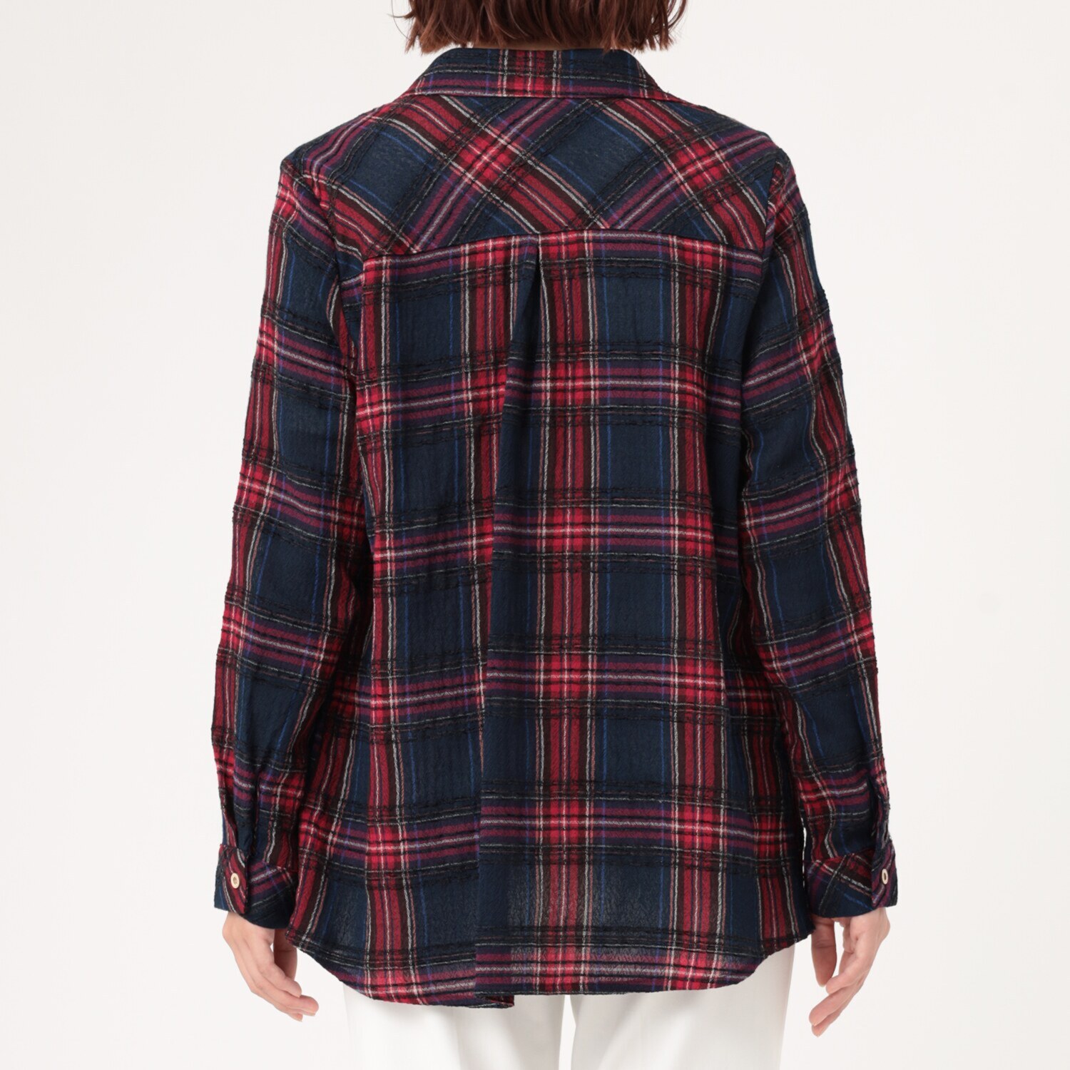 ダジュール 先染めチェックブラウス