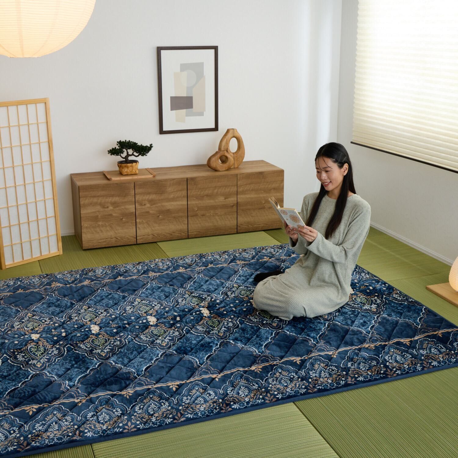 モリリンＷＯＭＡ 多層構造で暖か！ アルミ蒸着シート入り 洗えるぽかぽか ふっくらラグ ＜１９０×２４０ｃｍ＞