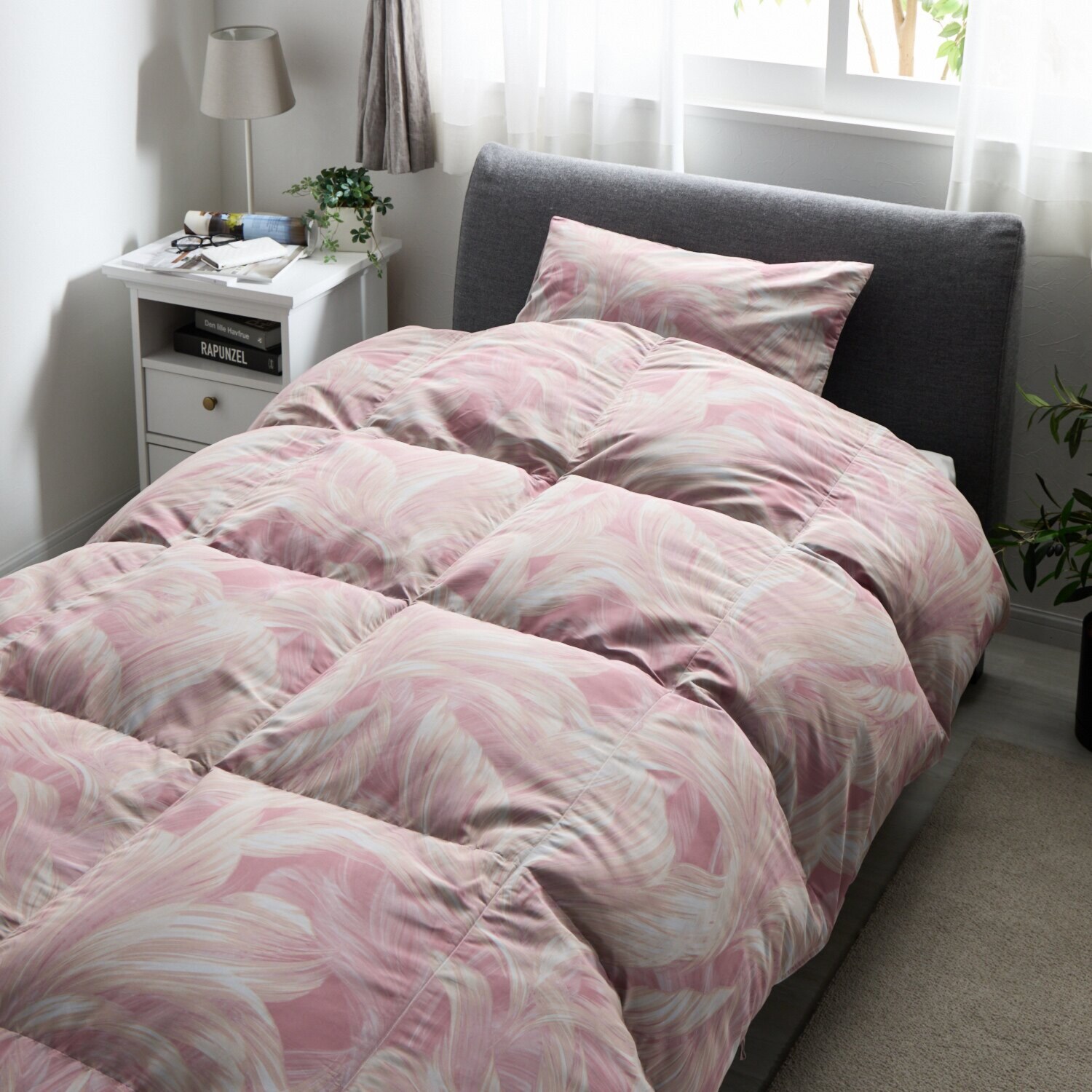 抜群の暖かさ！日本製！ ホワイトダウン 蓄熱羽毛掛けふとん ＜シングル＞