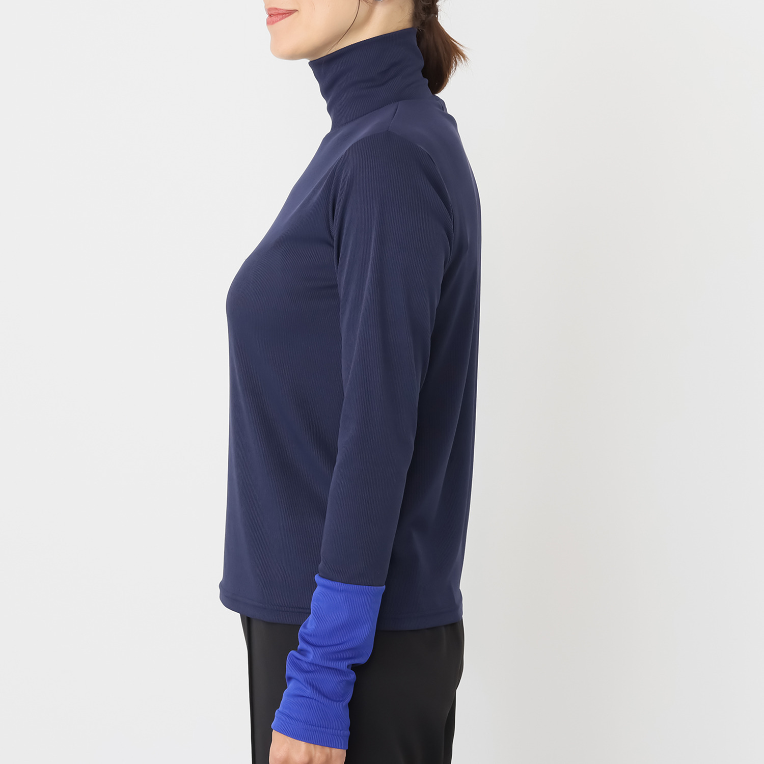 コースタルドライブ バイカラー ハイネックプルオーバー