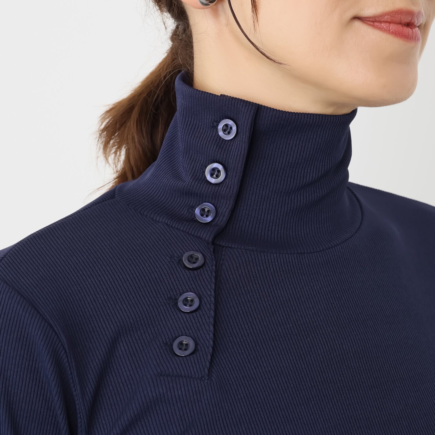 コースタルドライブ バイカラー ハイネックプルオーバー