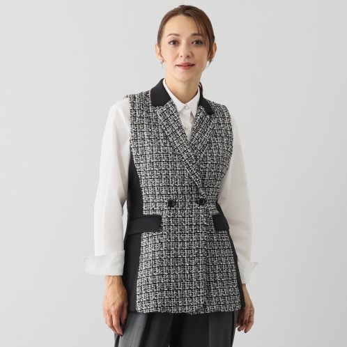 アンブリエ　ラメツイード　ジレジャケット