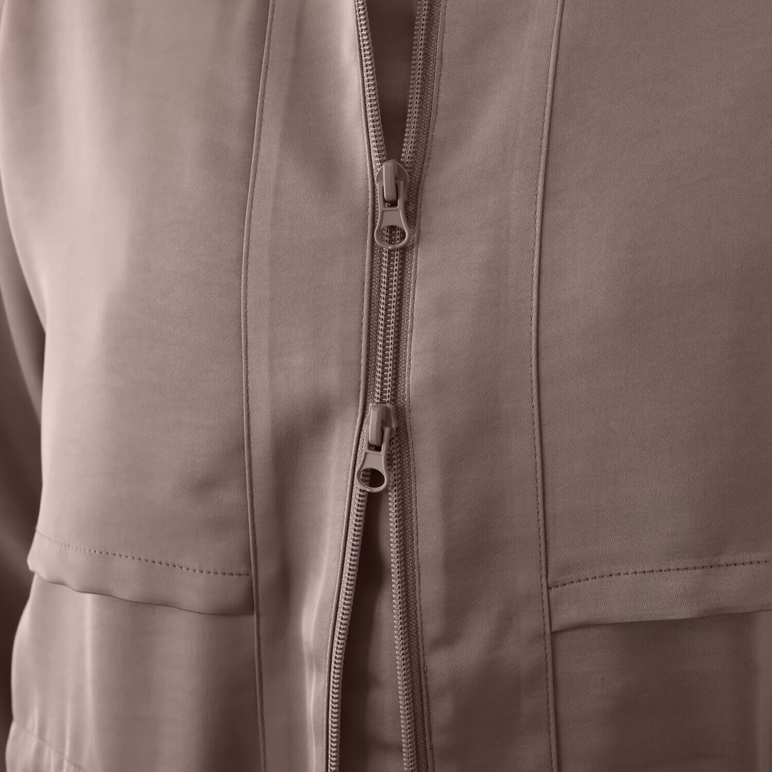 アンブリエ ヴィンテージサテン ドローストリング ロングコート