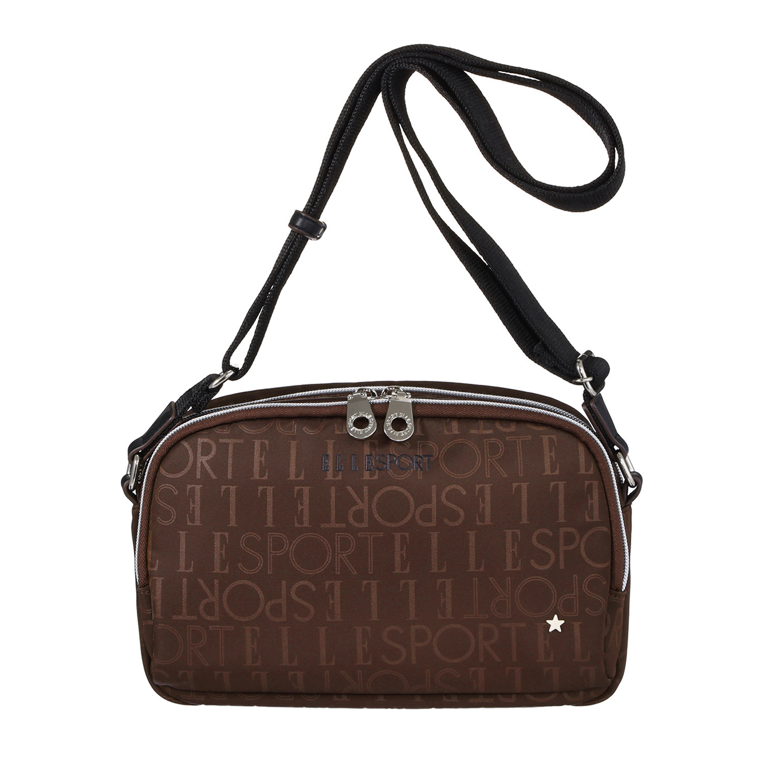 ＥＬＬＥ　ＳＰＯＲＴ 軽量　はっ水 ヒートエンボスナイロン ボックスショルダーバッグ