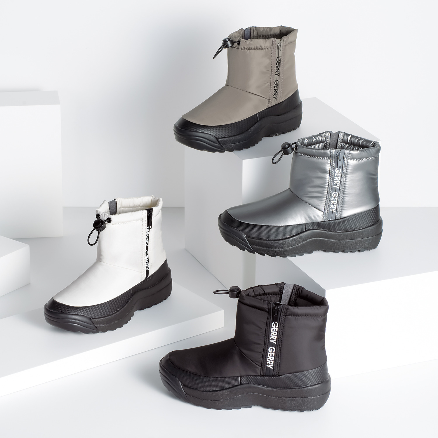 ＧＥＲＲＹ 防水・はっ水 Ｗファスナーになった！ スパイク付ショートブーツ