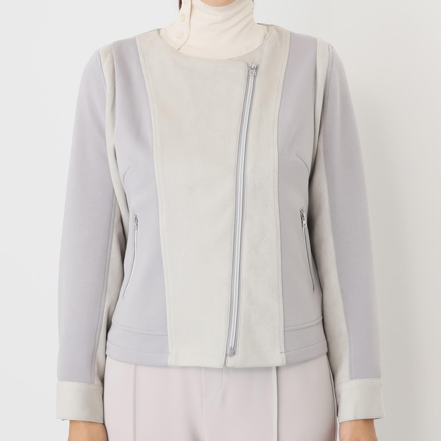 コースタルドライブ 異素材ドッキング ライダースジャケット