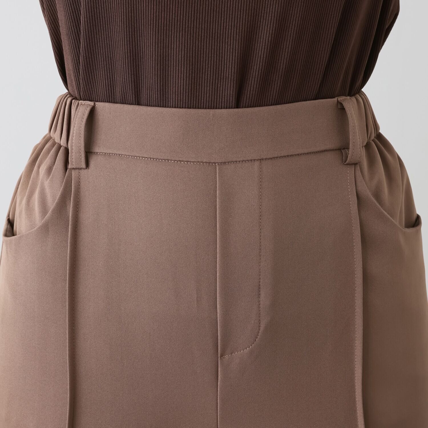 コースタルドライブ ベルト付 セミワイドパンツ